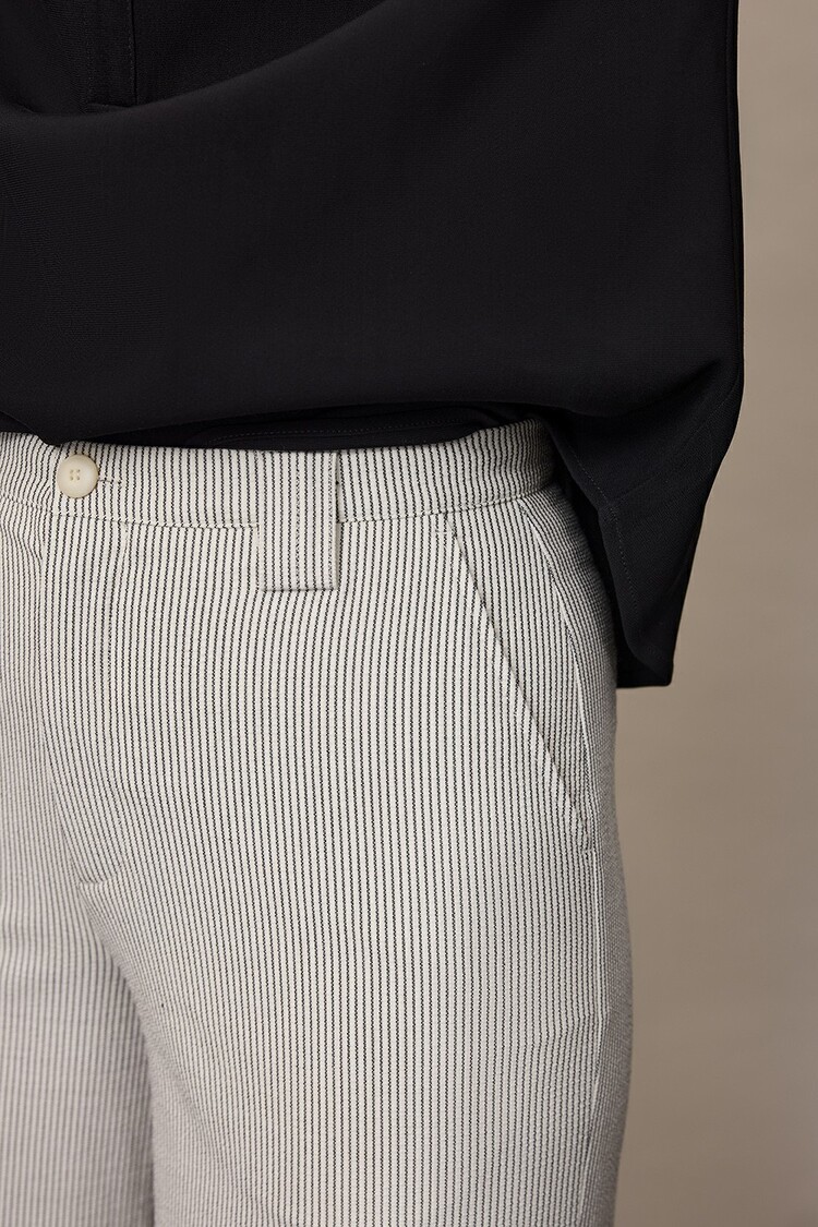 Corel Amsterdam Liv pants seersucker ecru/black Corel