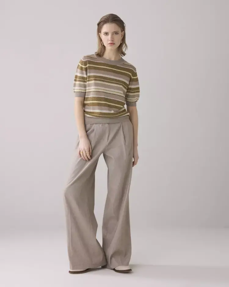 Summum Woman Short sleeve sweater striped lurex knit multicolour Summum Woman