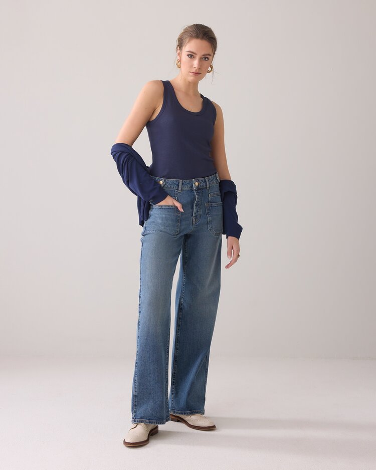 Summum Woman Rib tanktop cotton navy noir Summum Woman