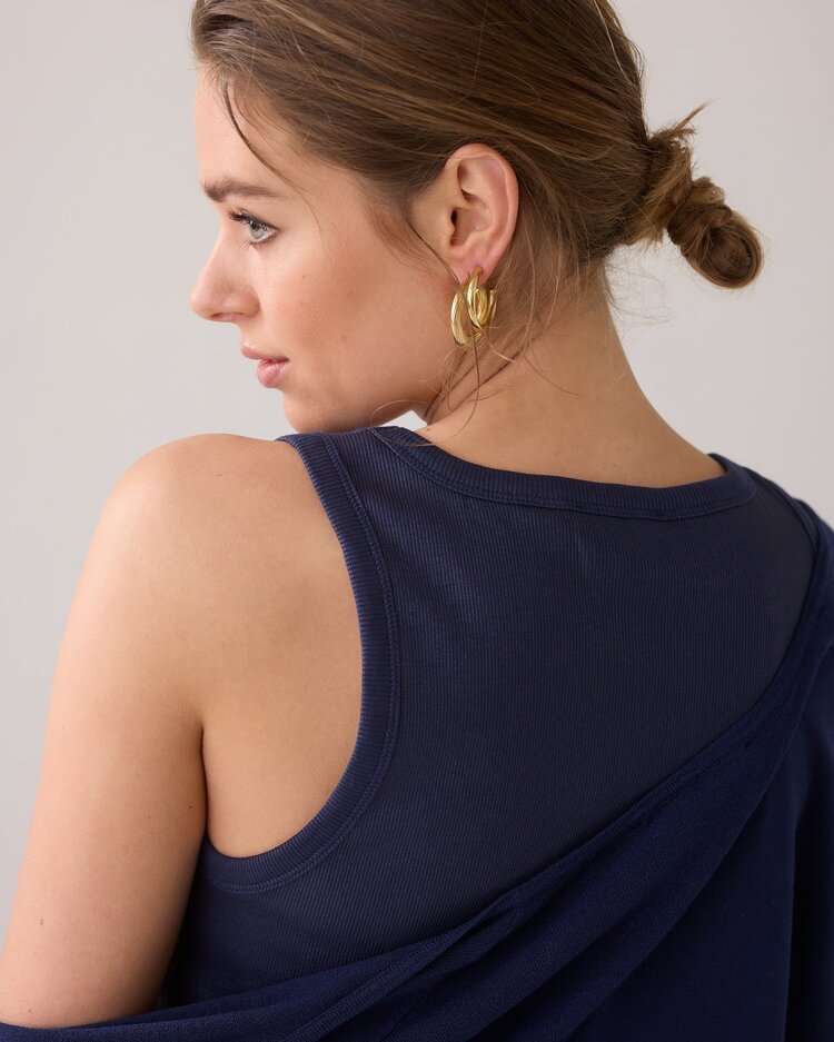 Summum Woman Rib tanktop cotton navy noir Summum Woman