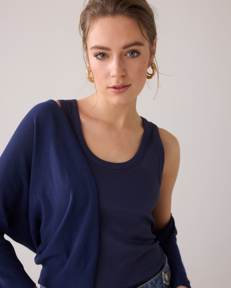 Summum Woman Rib tanktop cotton navy noir Summum Woman