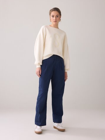 Summum Woman Cocoon chino pant aurora twill navy noir