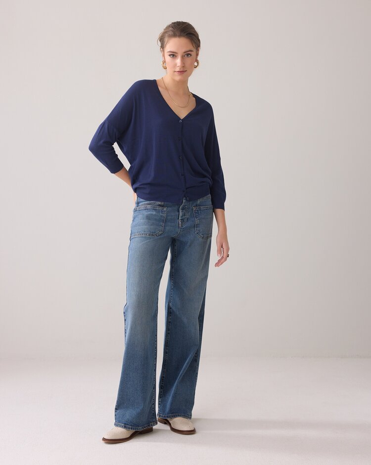 Summum Woman Cardigan viscose blend knit navy noir Summum Woman