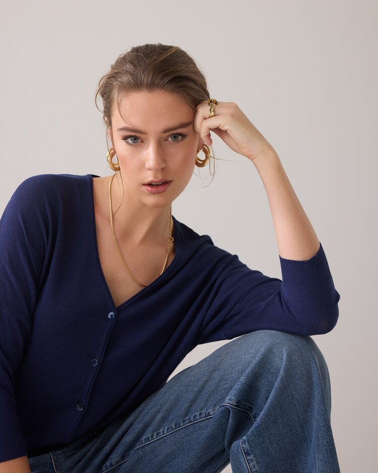 Summum Woman Cardigan viscose blend knit navy noir Summum Woman