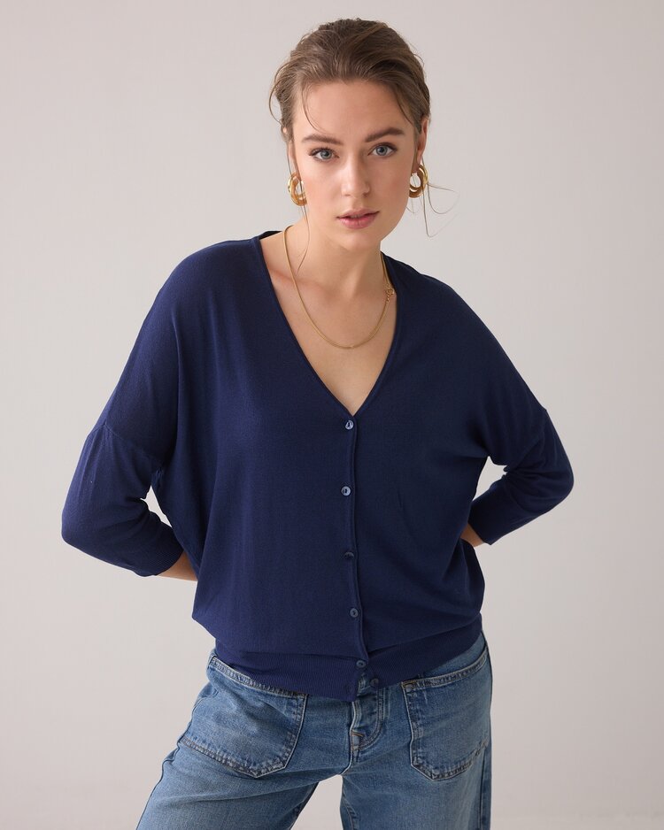 Summum Woman Cardigan viscose blend knit navy noir Summum Woman