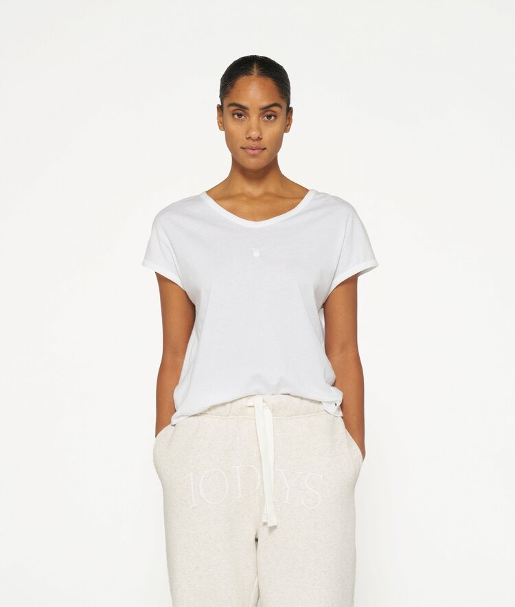 The v-neck tee white 10Days