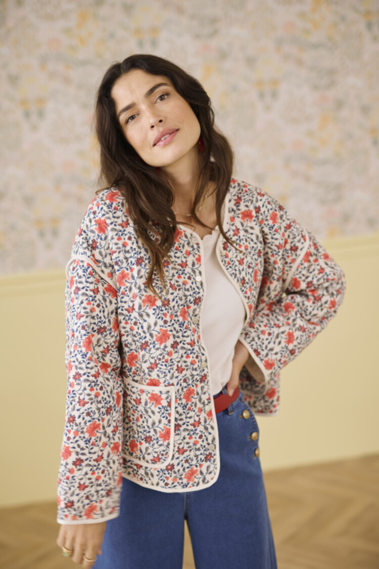 CRNaomi jacket porcelain rose flower Cream