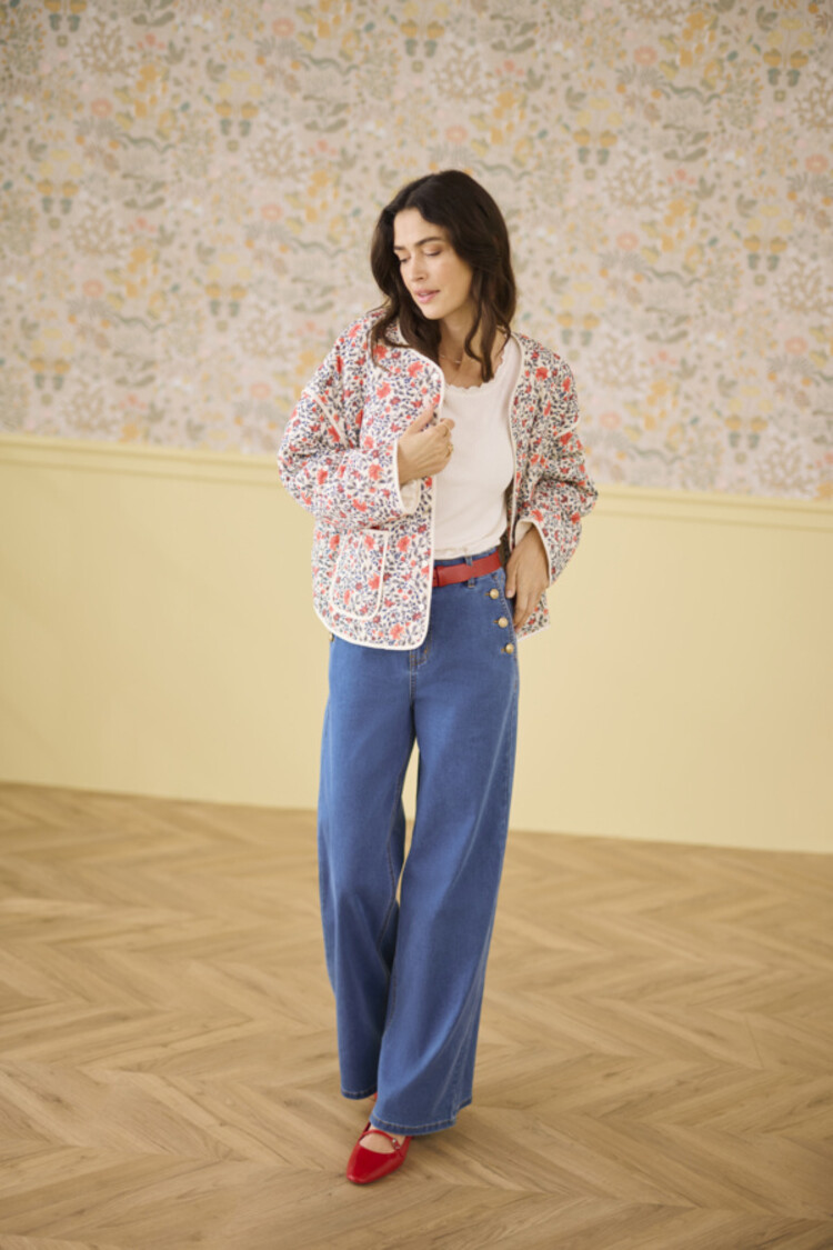 CRNaomi jacket porcelain rose flower Cream