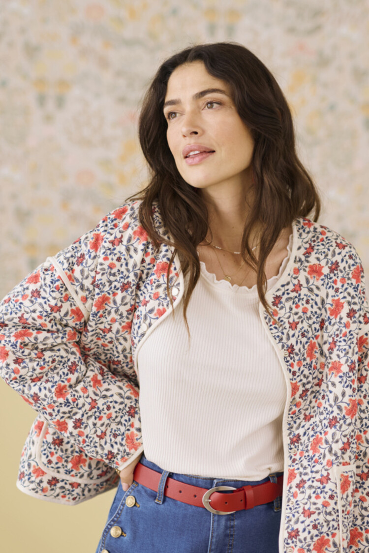 CRNaomi jacket porcelain rose flower Cream