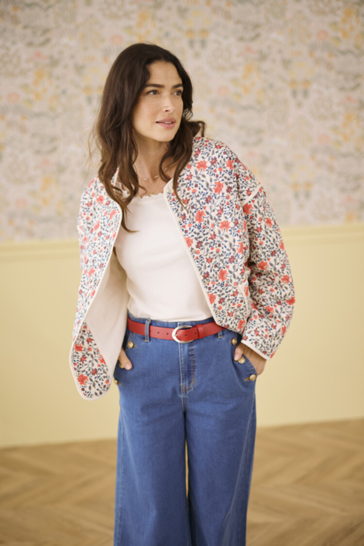 CRNaomi jacket porcelain rose flower Cream