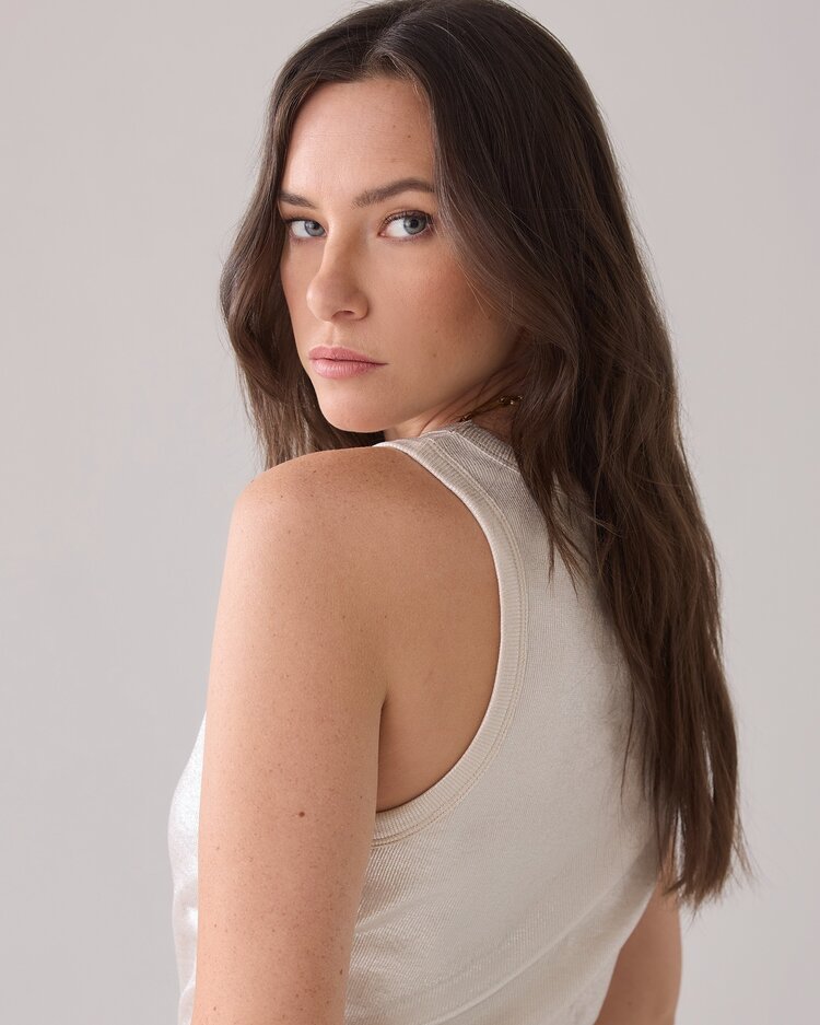 Summum Woman Rib tanktop cotton ivory Summum Woman