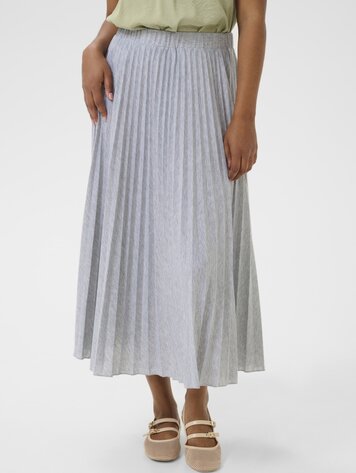 Cream Folo plissé skirt light grey melange