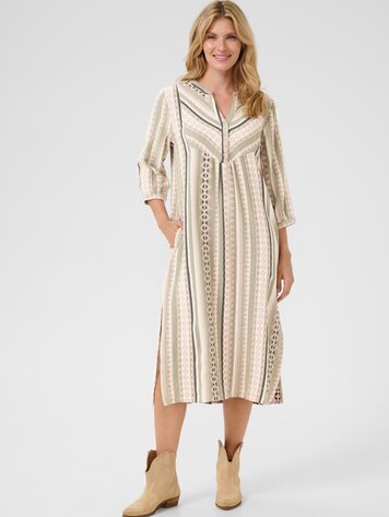 Cream Sola dress tea jacquard