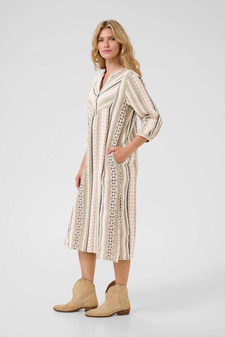 Cream CRSola dress tea jacquard Cream