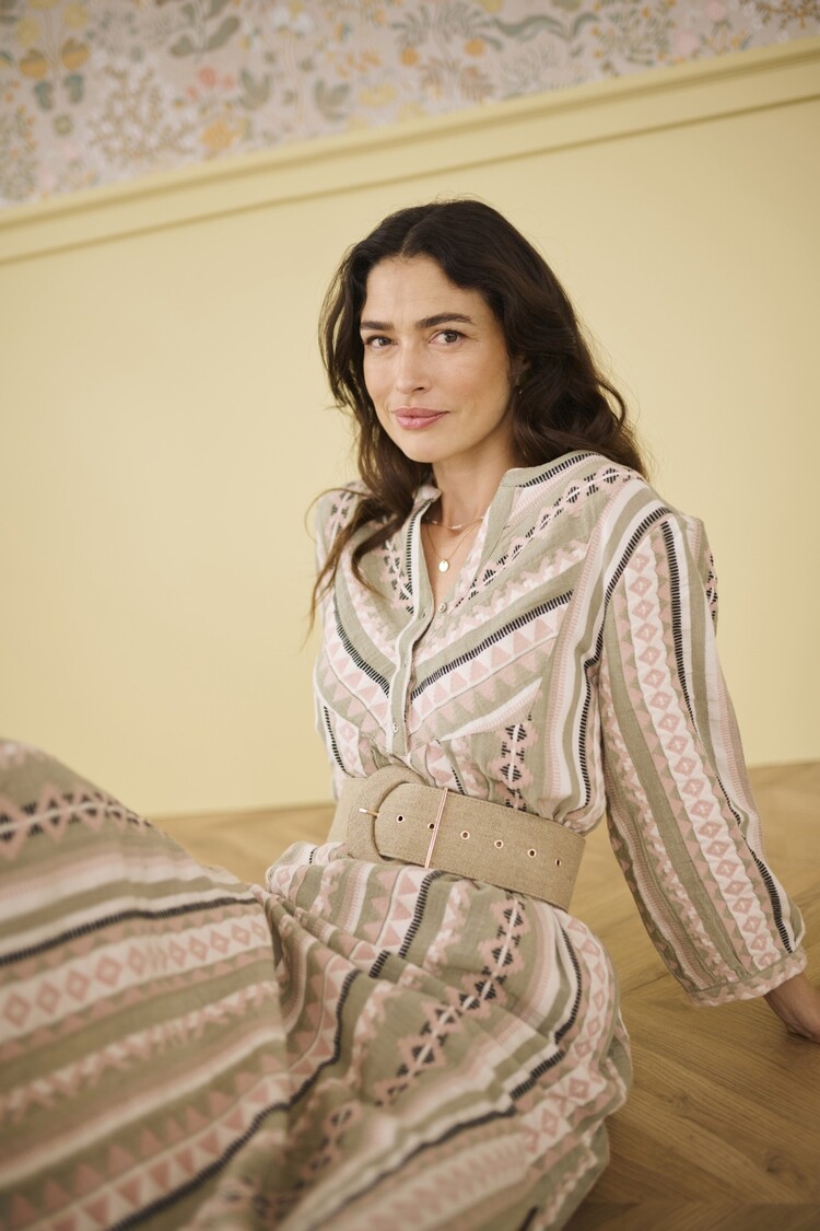 Cream CRSola dress tea jacquard Cream