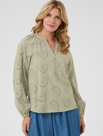 Cream Delia blouse tea