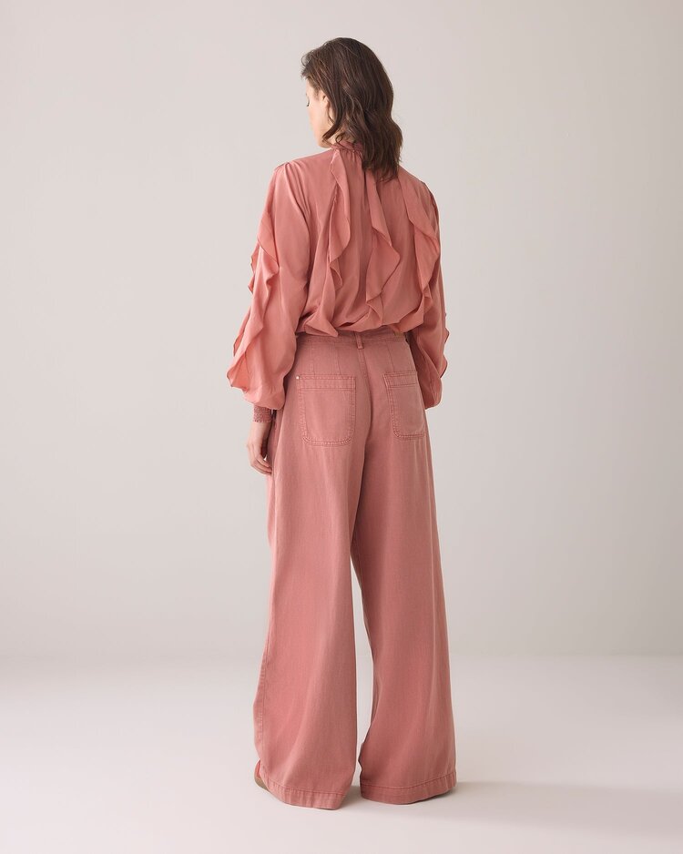 Summum Woman Wideleg pant sway tencel sephia blush Summum Woman