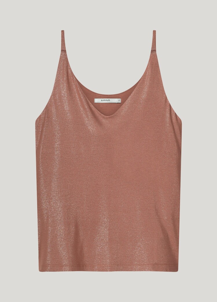 Summum Woman Reversible singlet met foilprint sephia blush Summum Woman