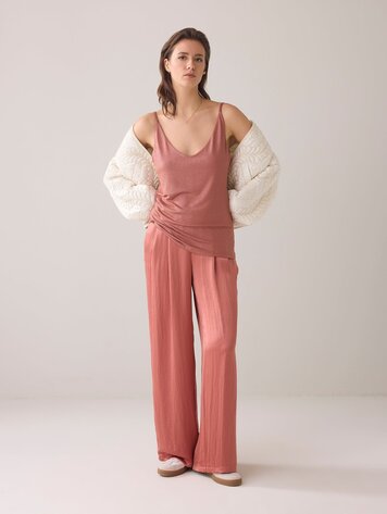 Reversible singlet met foilprint sephia blush