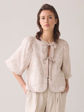 Blouse jacquard pebble beige