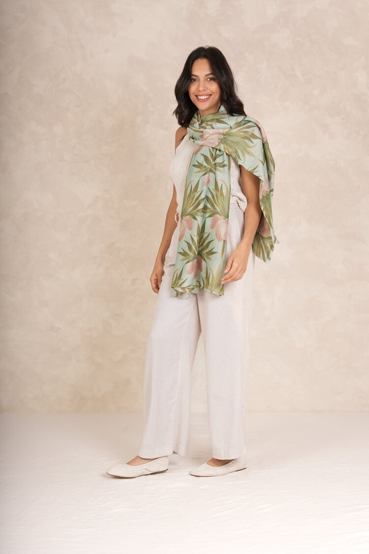 One Hundred Stars Scarf  Deco Bud Aqua One Hundred Stars