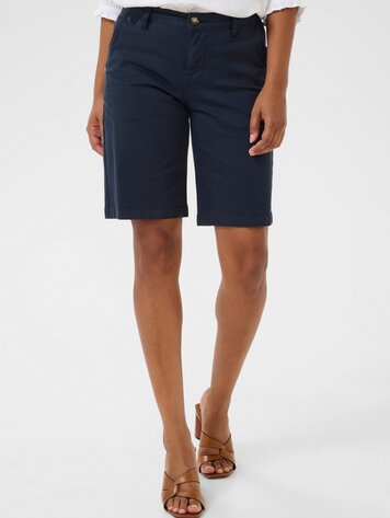 Cream Berta twill shorts navy blazer