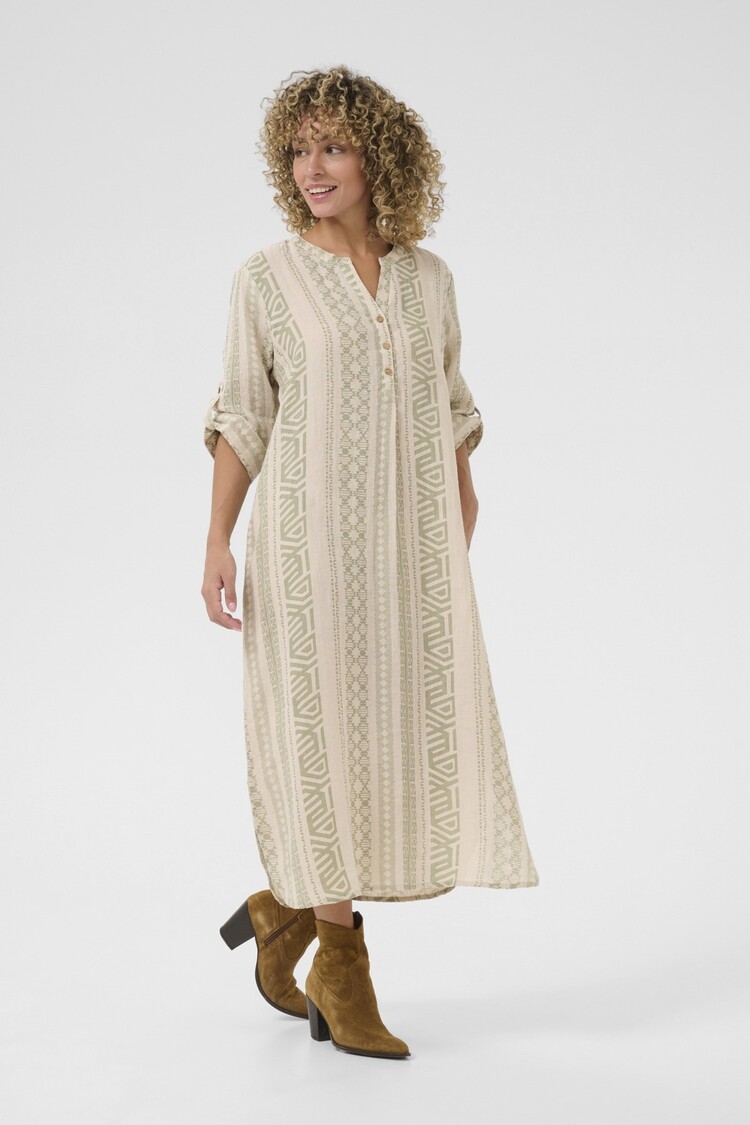 Cream CRBellis caftan dress ethnic geo tea Cream
