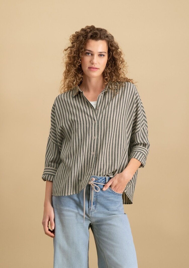 Circle Of Trust Rory blouse nero stripe Circle of Trust