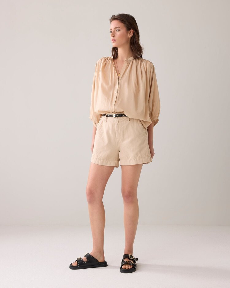 Summum Woman Short cotton linen twill sesame Summum Woman