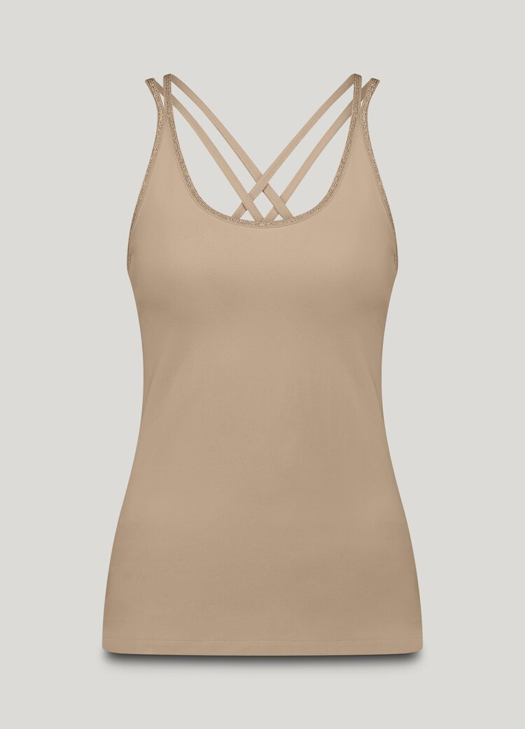 Summum Woman Singlet fine strap organic cotton sesame Summum Woman