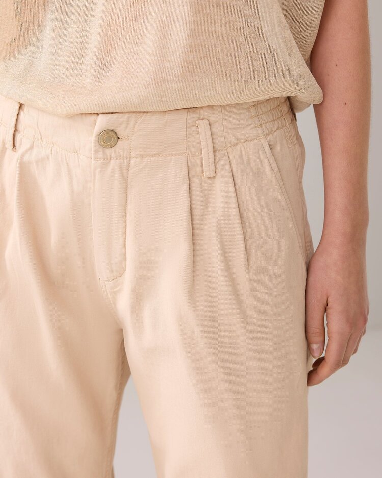Summum Woman Tapered chino cotton linen twill sesame Summum Woman