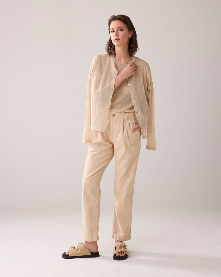 Summum Woman Tapered chino cotton linen twill sesame Summum Woman