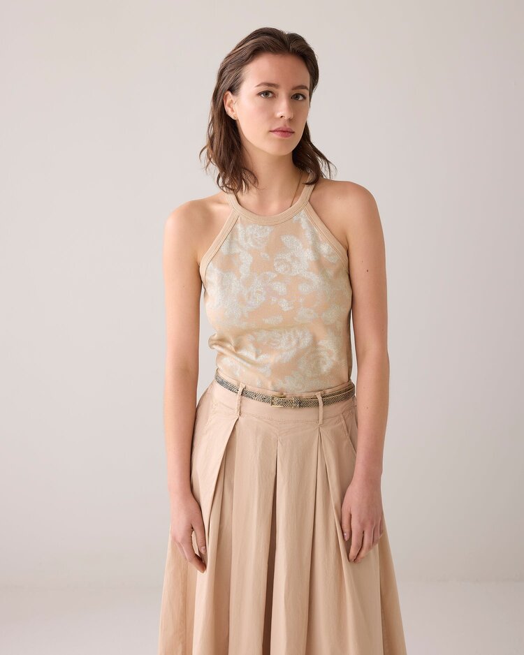 Summum Woman Halter rib top printed sesame Summum Woman