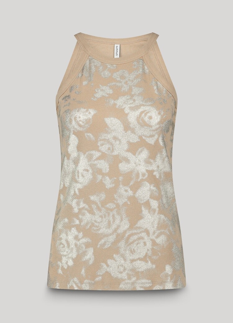 Summum Woman Halter rib top printed sesame Summum Woman