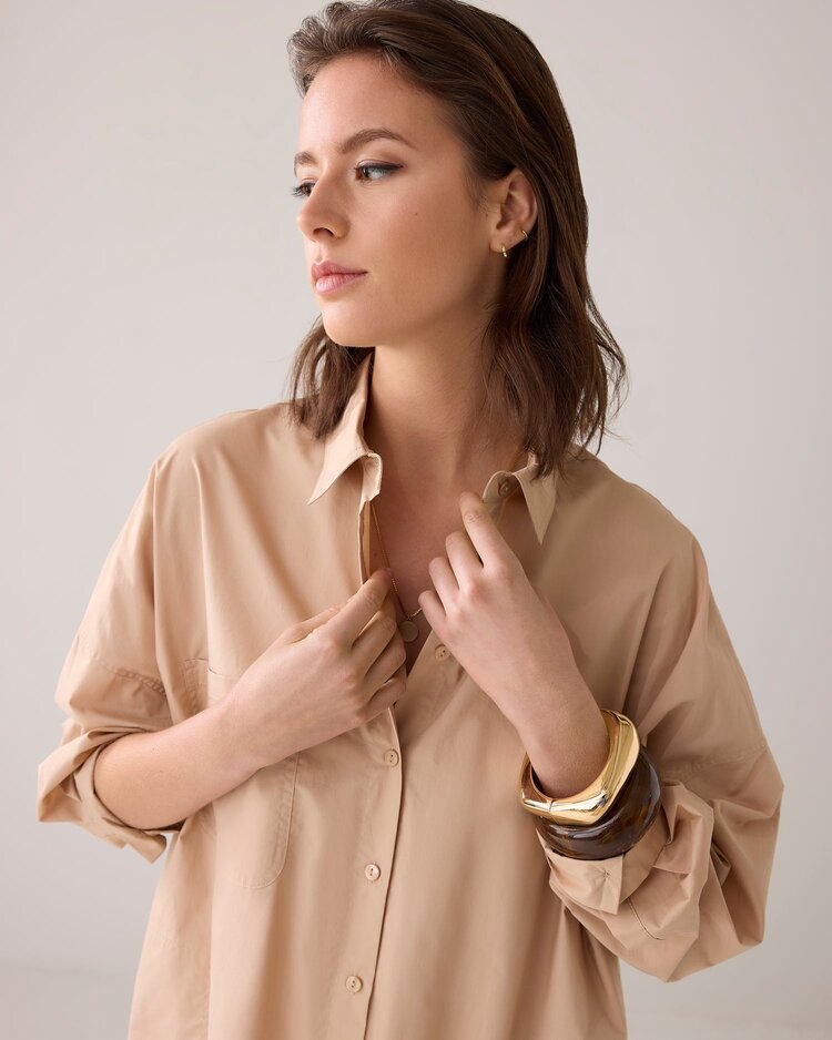 Summum Woman Blouse dress crispy poplin sesame Summum Woman