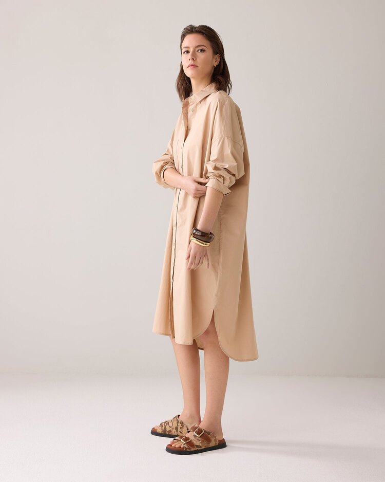 Summum Woman Blouse dress crispy poplin sesame Summum Woman