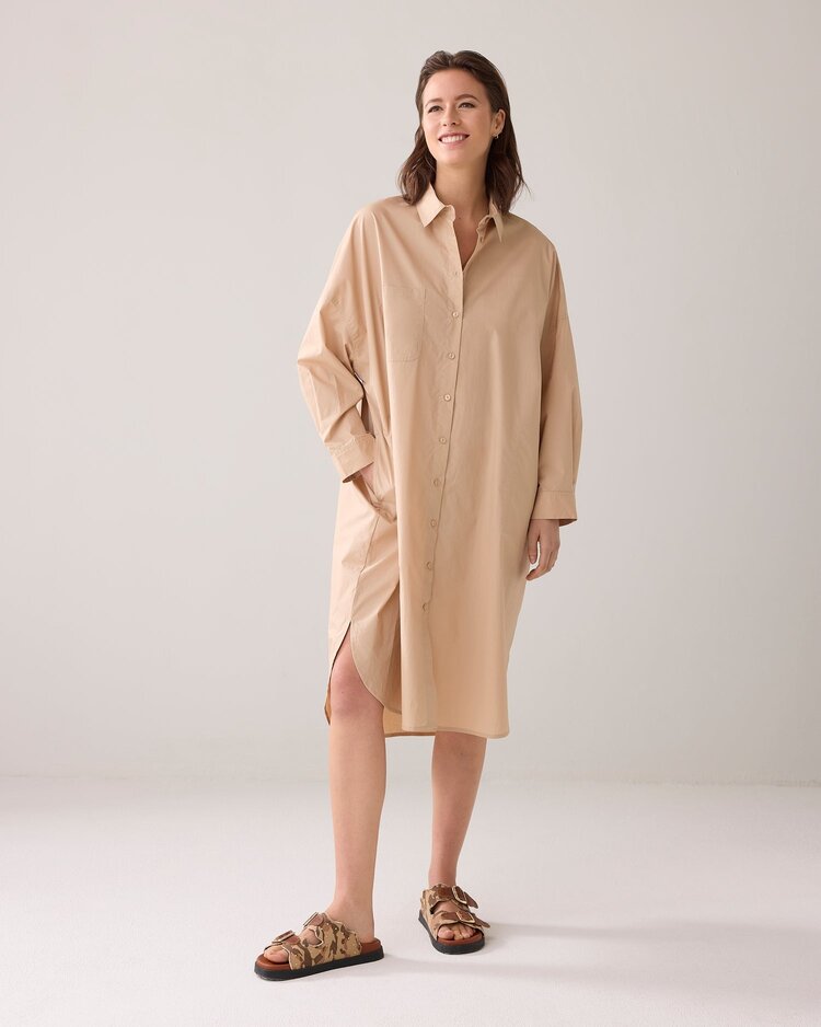 Summum Woman Blouse dress crispy poplin sesame Summum Woman