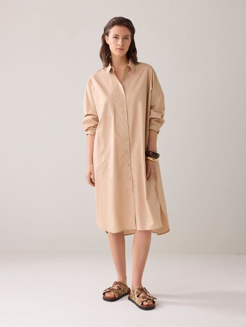 Blouse dress crispy poplin sesame