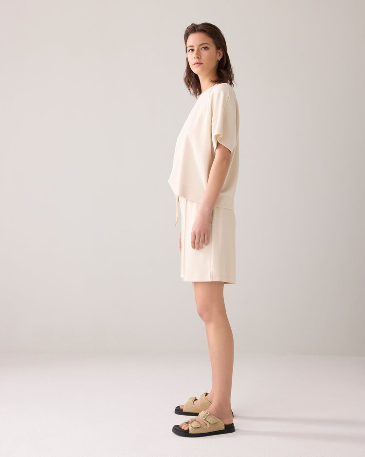 Summum Woman Shorts washed modal scuba ivory Summum Woman