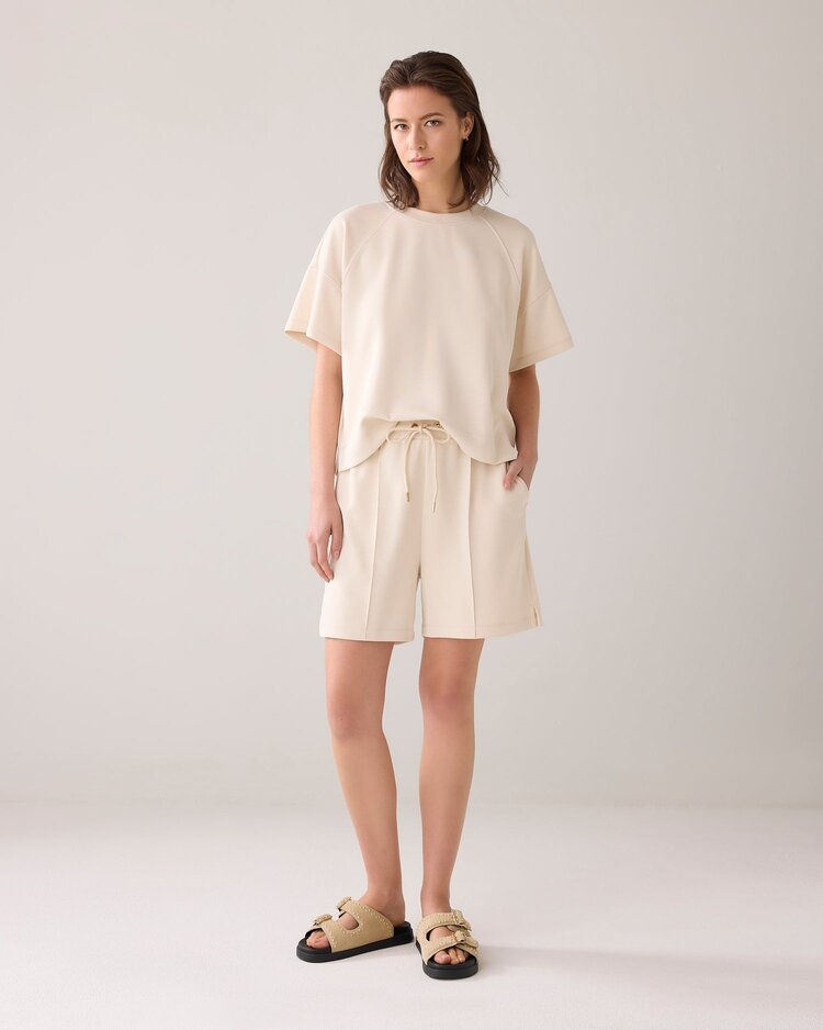Summum Woman Shorts washed modal scuba ivory Summum Woman