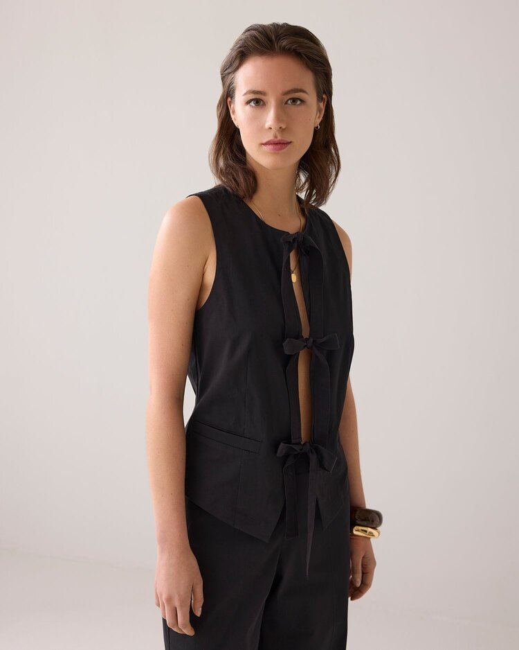 Gilet cotton stretch black Summum Woman