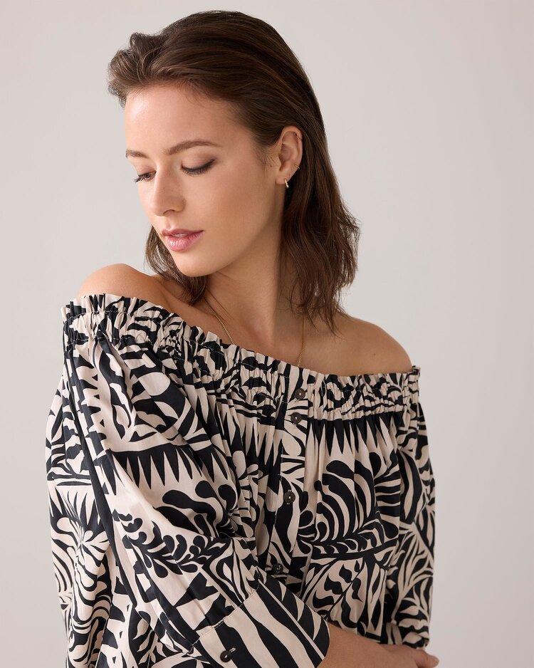 Summum Woman Blouse two tone print black Summum Woman