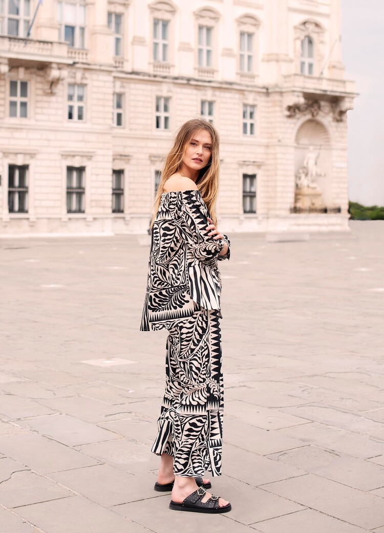 Summum Woman Blouse two tone print black Summum Woman