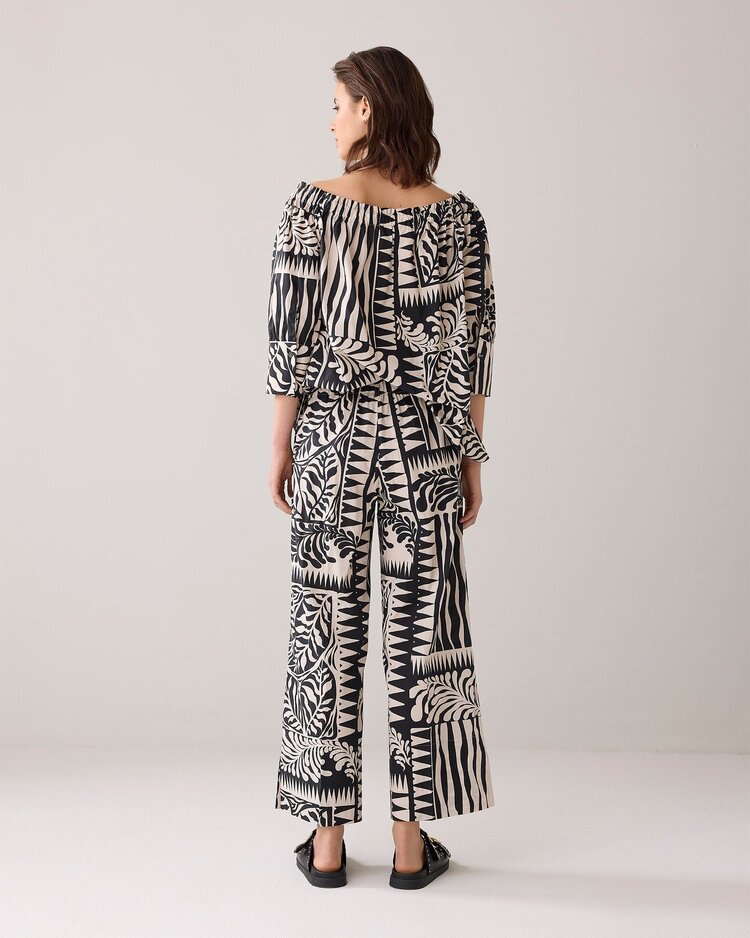 Summum Woman Trousers two tone print black Summum Woman