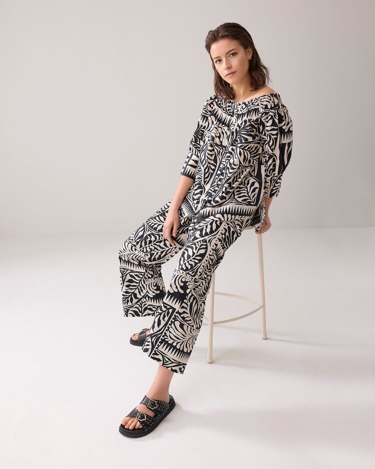 Summum Woman Trousers two tone print black Summum Woman