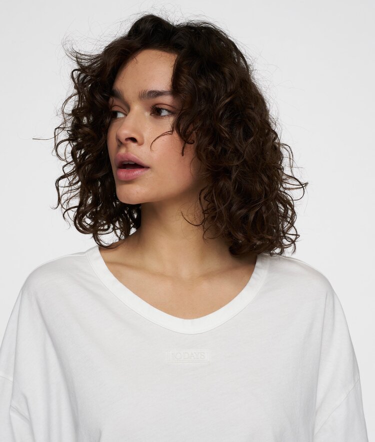 10DAYS Boxy tee ecru 10Days