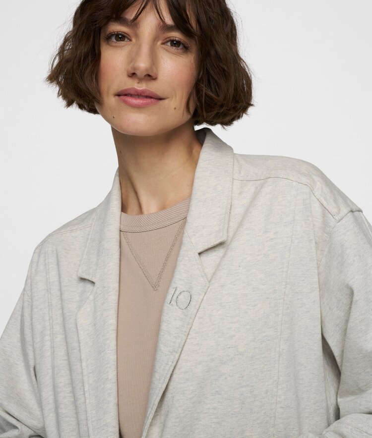 10DAYS Long blazer jersey light grey melee 10Days