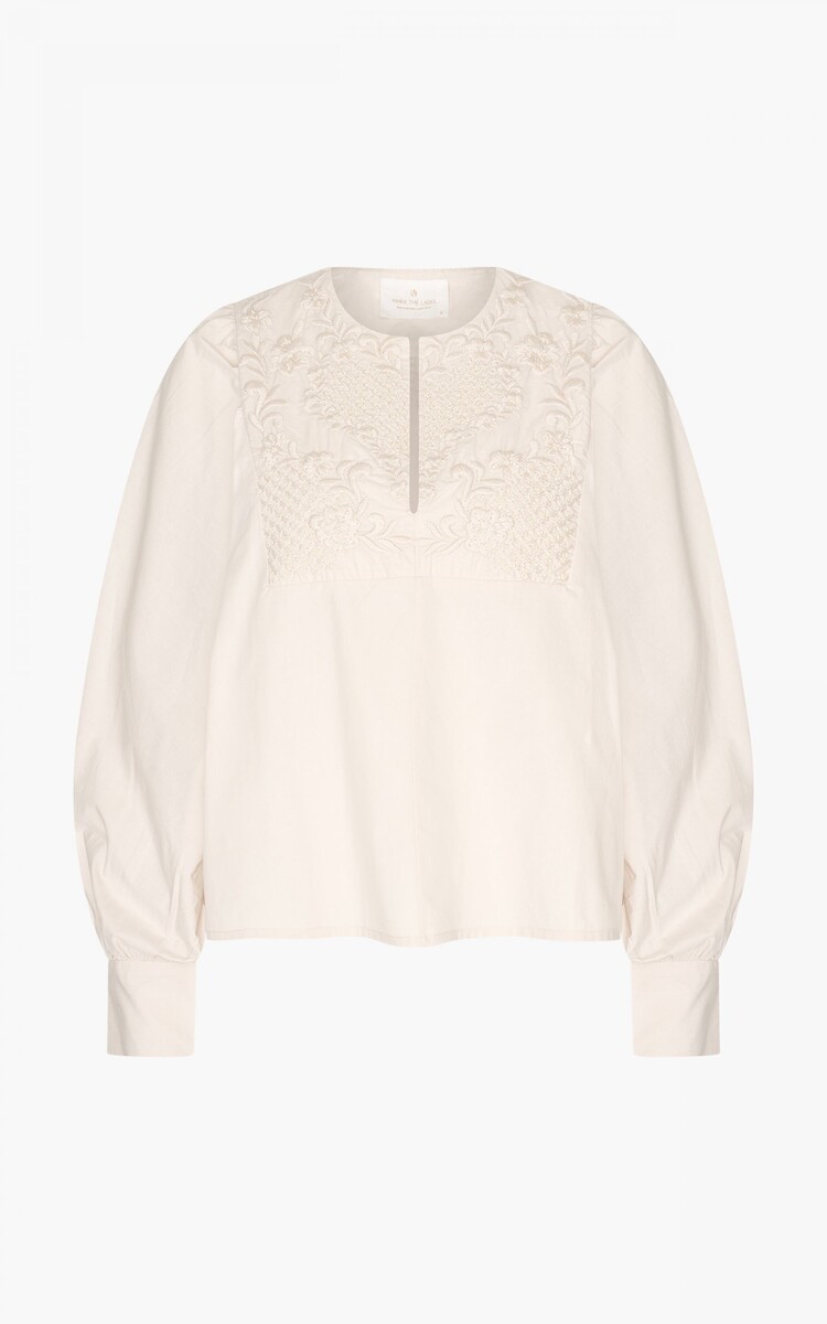 Aímée the label Jeanine3 blouse embroidery sand Aimee the Label