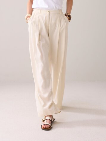 QUINTY: trousers wide tencel ivory