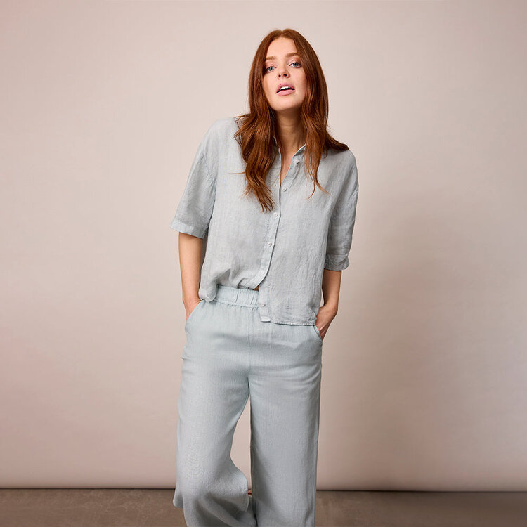 Corel Amsterdam Mila blouse linnen storm gray Corel